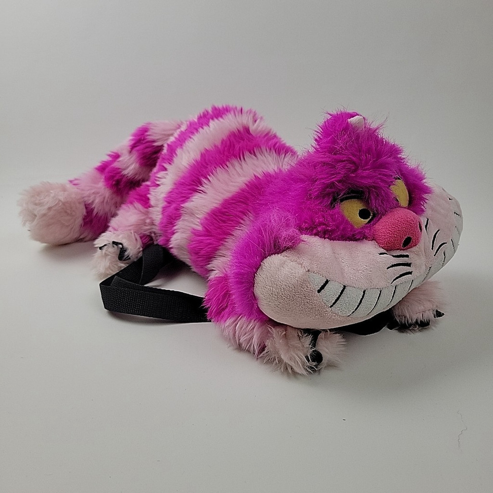 VTG Disney Cheshire Cat Plush Backpack‎ Alice In Wonderland Purse 21”